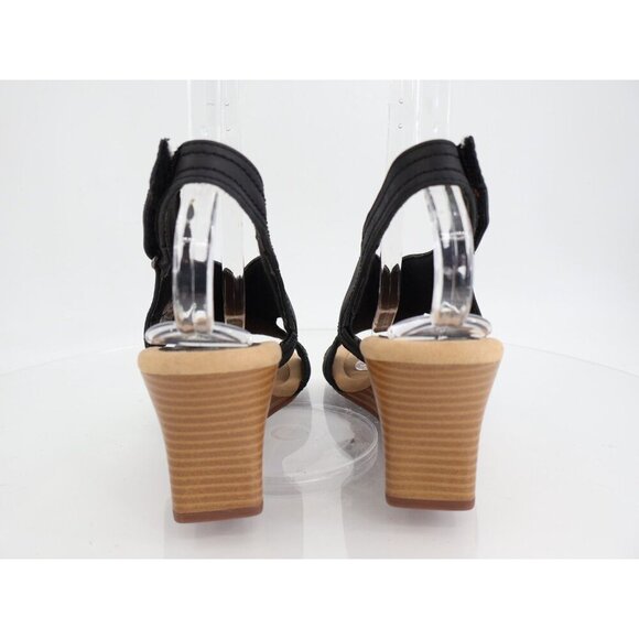 Clarks Women's Kyarra Aster Womens Size 10 M Black Leather Wedge Slingback - Picture 5 of 15